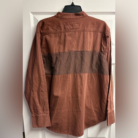 NWT Free People We The Free Moto Colorblock Shirt in Brown Size Medium - Picture 5 of 5